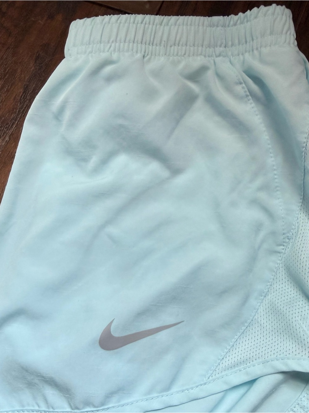 Nike Dri Fit Light / Ice Blue Performance Lined Running Shorts, XS - Picture 8 of 8